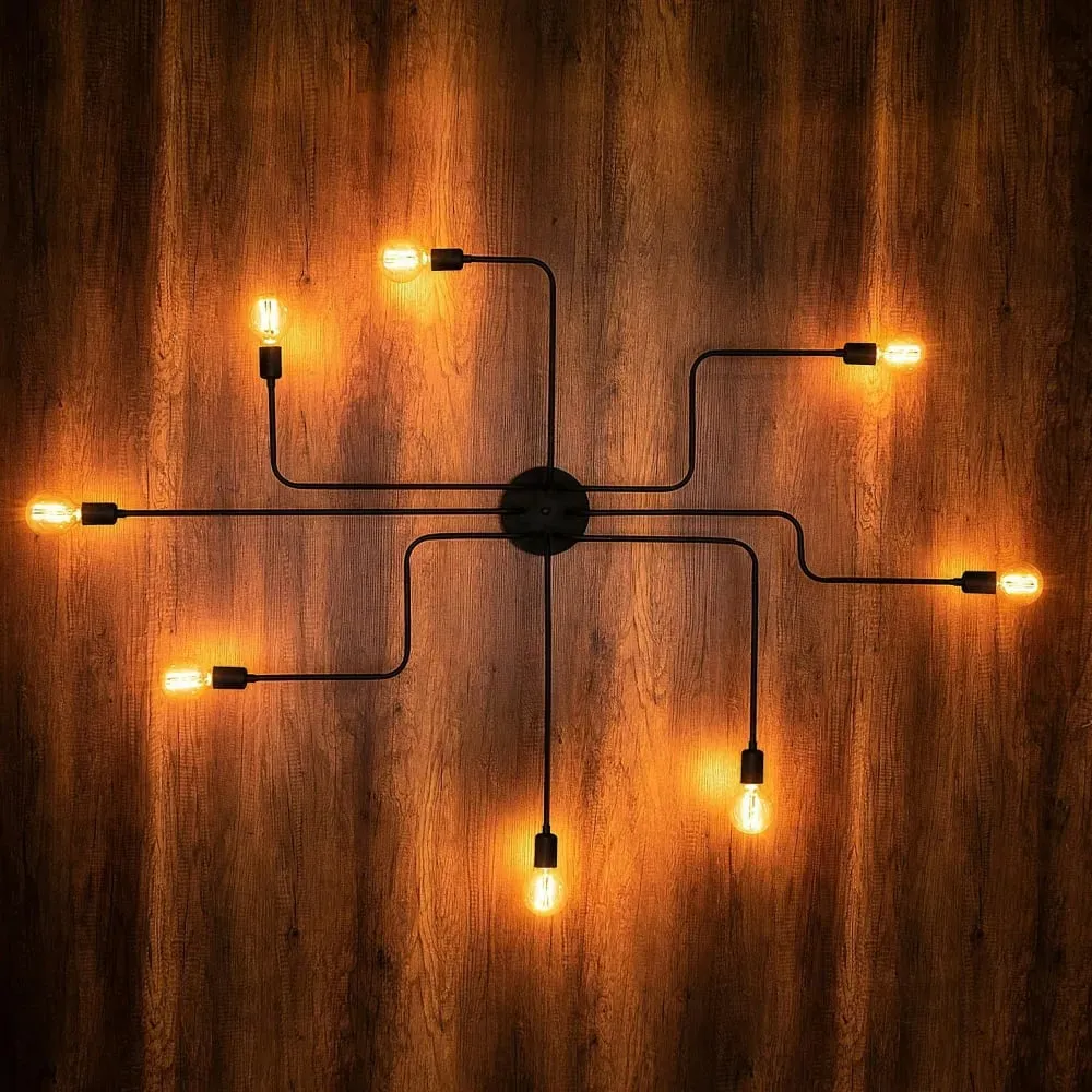 Illustration numéro 3 du produit Plafonnier 8 lampes design circuit industriel