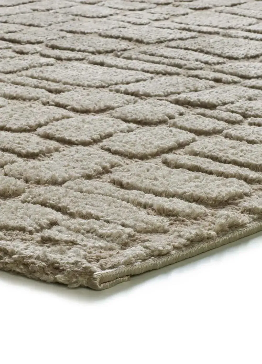 Illustration numéro 3 du produit Tapis à relief scandinave taupe 152x235 cm