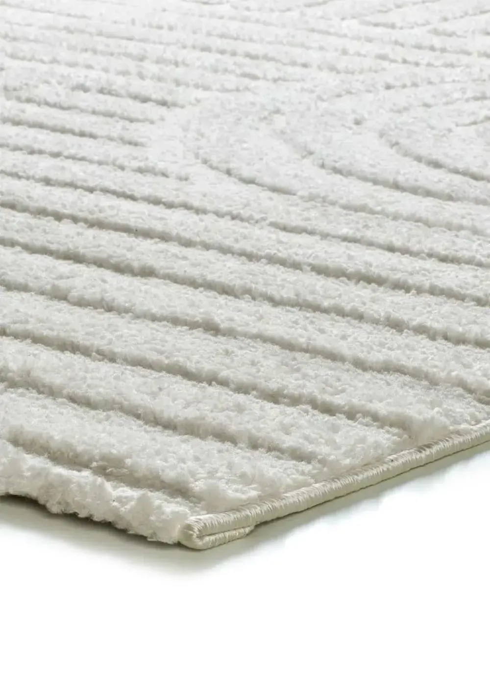 Illustration numéro 3 du produit Tapis à relief géométrique blanc 190x285 cm