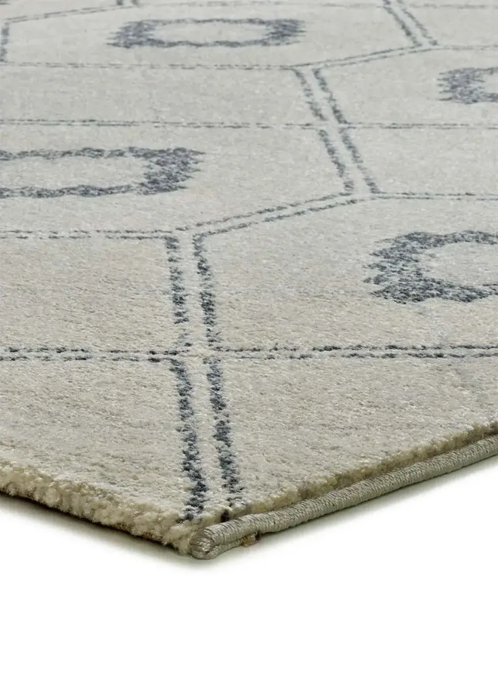 Illustration numéro 3 du produit Tapis géométrique bleu / crème 160x230 cm