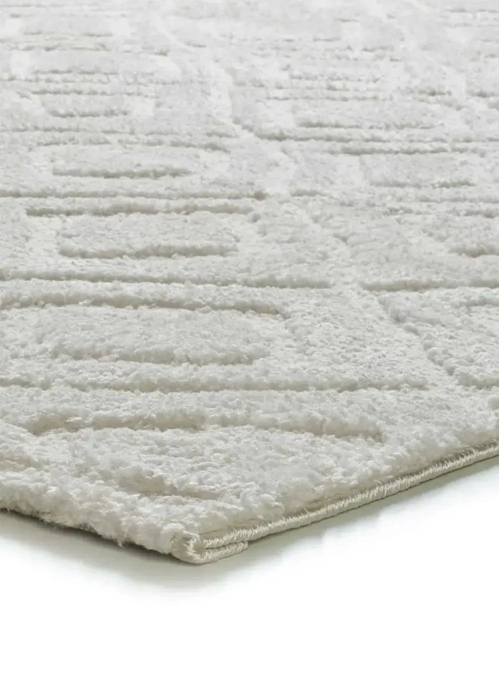 Illustration numéro 3 du produit Tapis à relief scandinave blanc 190x285 cm