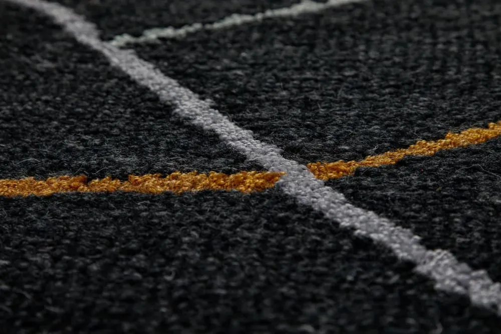 Illustration numéro 3 du produit Tapis fait main pure laine vierge et viscose design anthracite 200x300