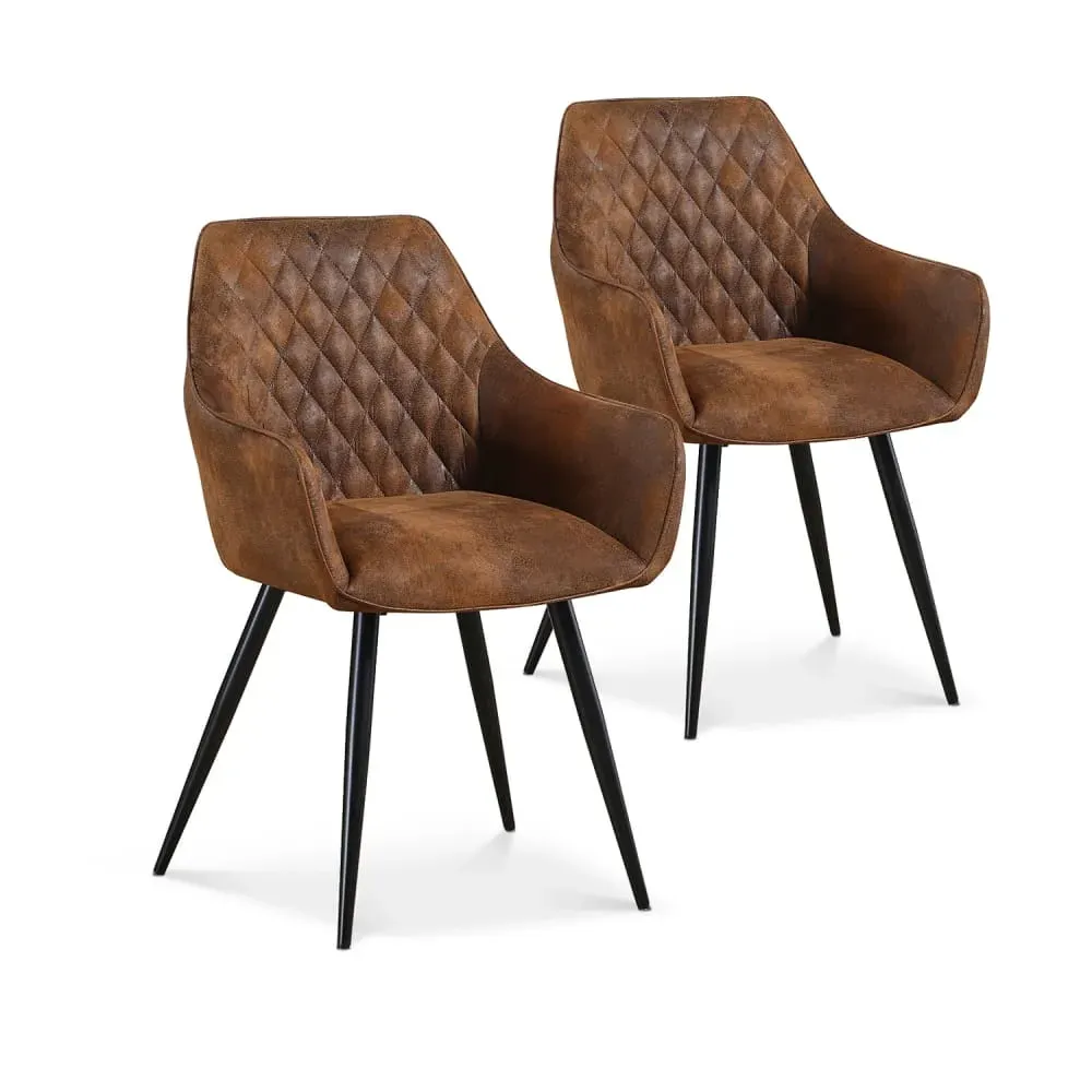 Illustration numéro 3 du produit Lot de 2 chaises vintage pieds noir