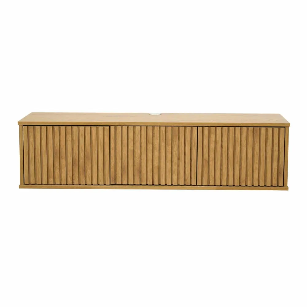 Illustration numéro 3 du produit Meuble TV suspendu 120 cm scandinave bois clair