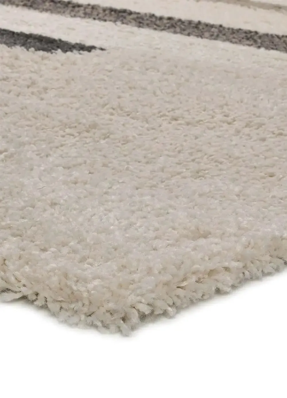 Illustration numéro 3 du produit Tapis shaggy géométrique beige/gris 135x190 cm