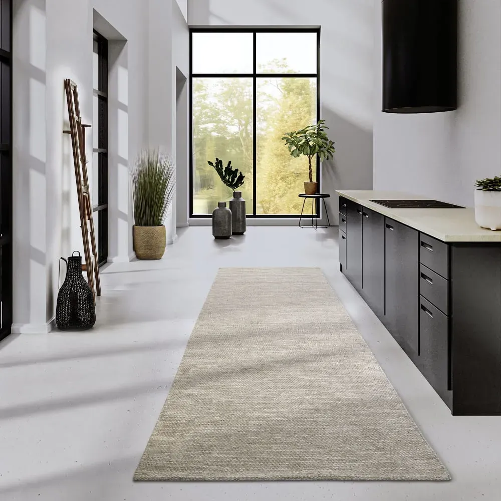 Illustration numéro 3 du produit Tapis uni en Laine Lin Naturel - ELLE Decoration 190x280cm