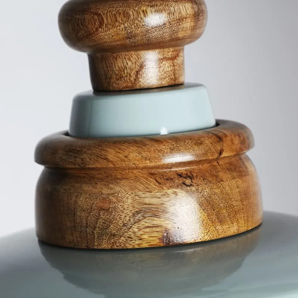 Illustration numéro 3 du produit Lustre en fer bleu brillant en 31x31x31 cm