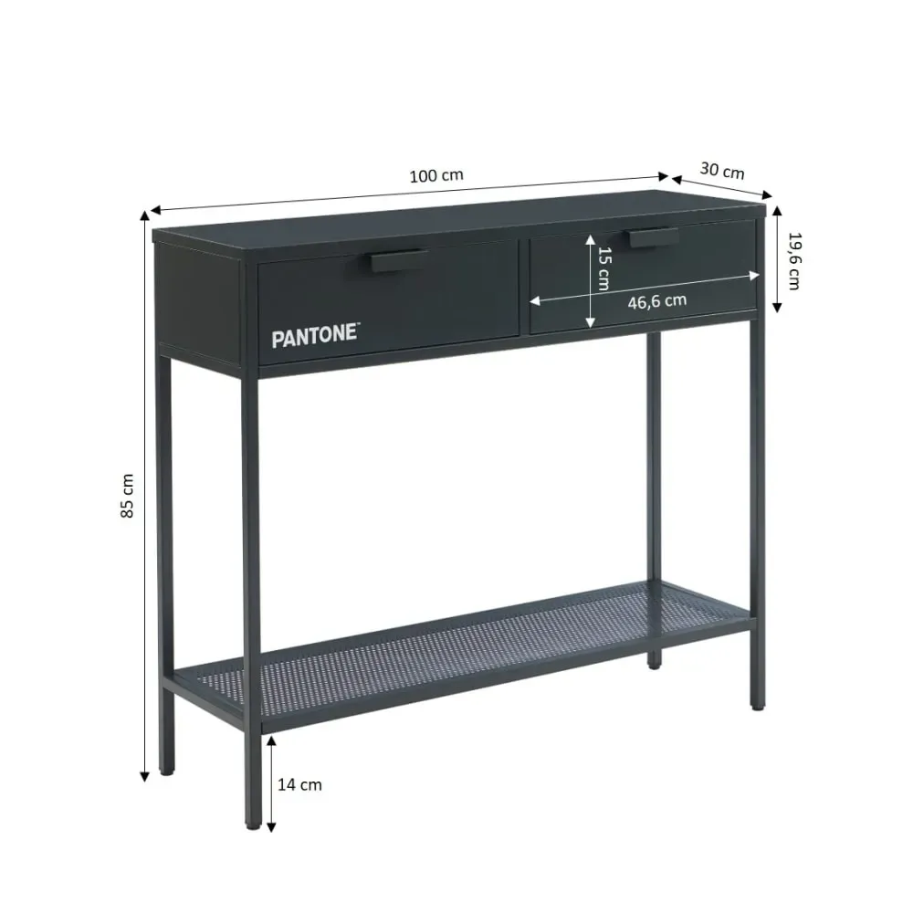 Illustration numéro 3 du produit Console métal anthracite 100cm