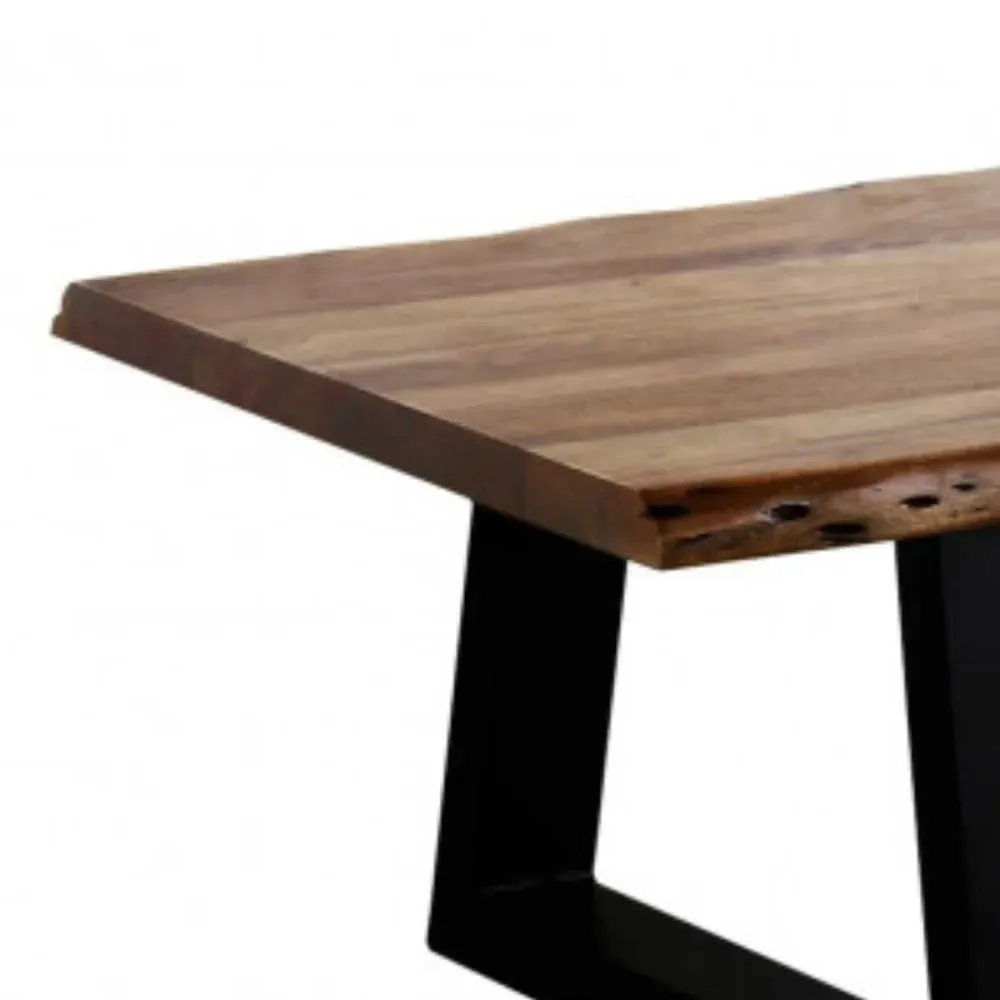 Illustration numéro 3 du produit Table  basse 120cm acacia massif et métal noir