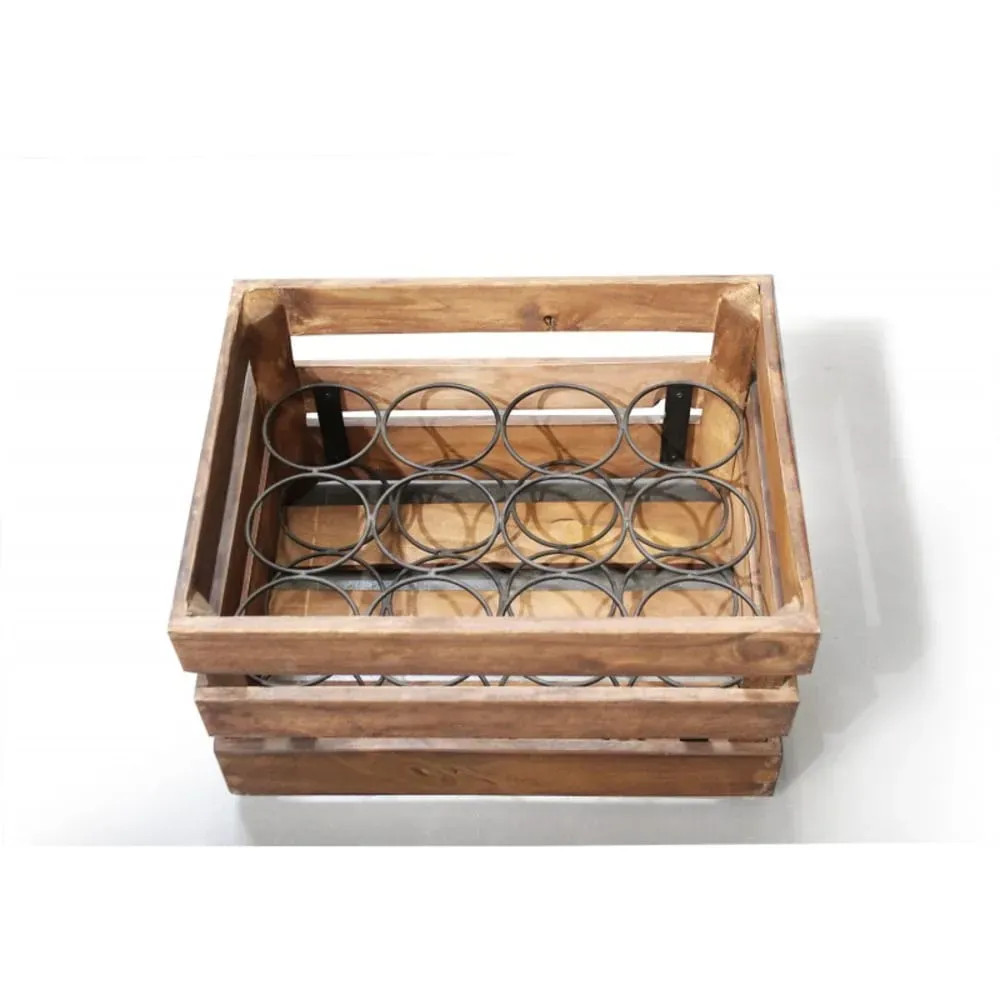 Illustration numéro 3 du produit Casier rustique 12 bouteilles bois et métal