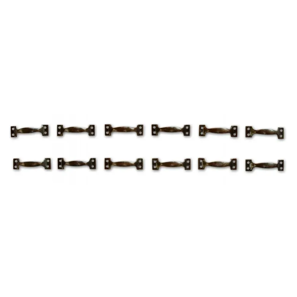 Illustration numéro 3 du produit 12 poignées fonte patinée 11 marron