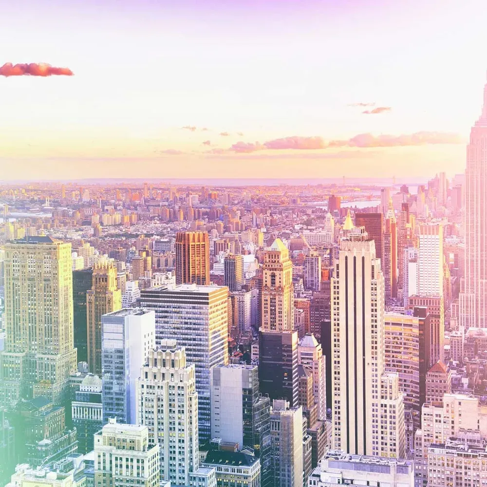 Illustration numéro 3 du produit Tableau new york pastel toile imprimée 120x80 cm