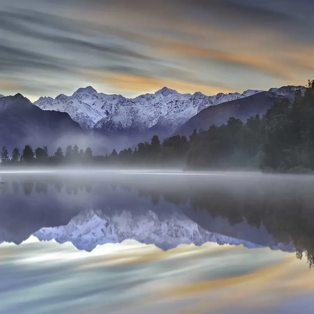 Illustration numéro 3 du produit Tableau matin enneigé toile imprimée 120x80 cm