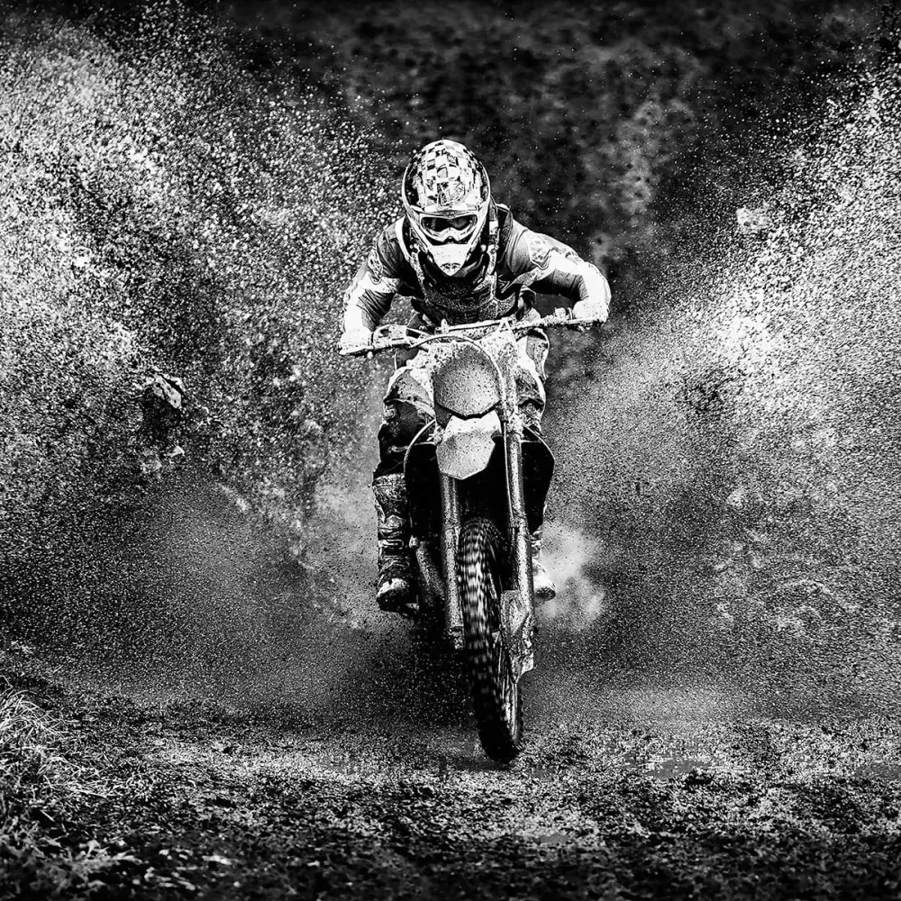 Illustration numéro 3 du produit Tableau moto cross impression sur aluminium 120x80 cm