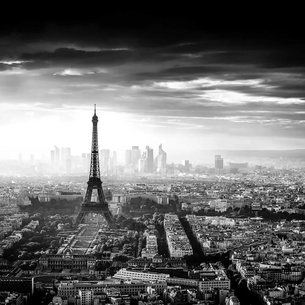 Illustration numéro 3 du produit Tableau lumière sur paris impression sur aluminium 120x80 cm