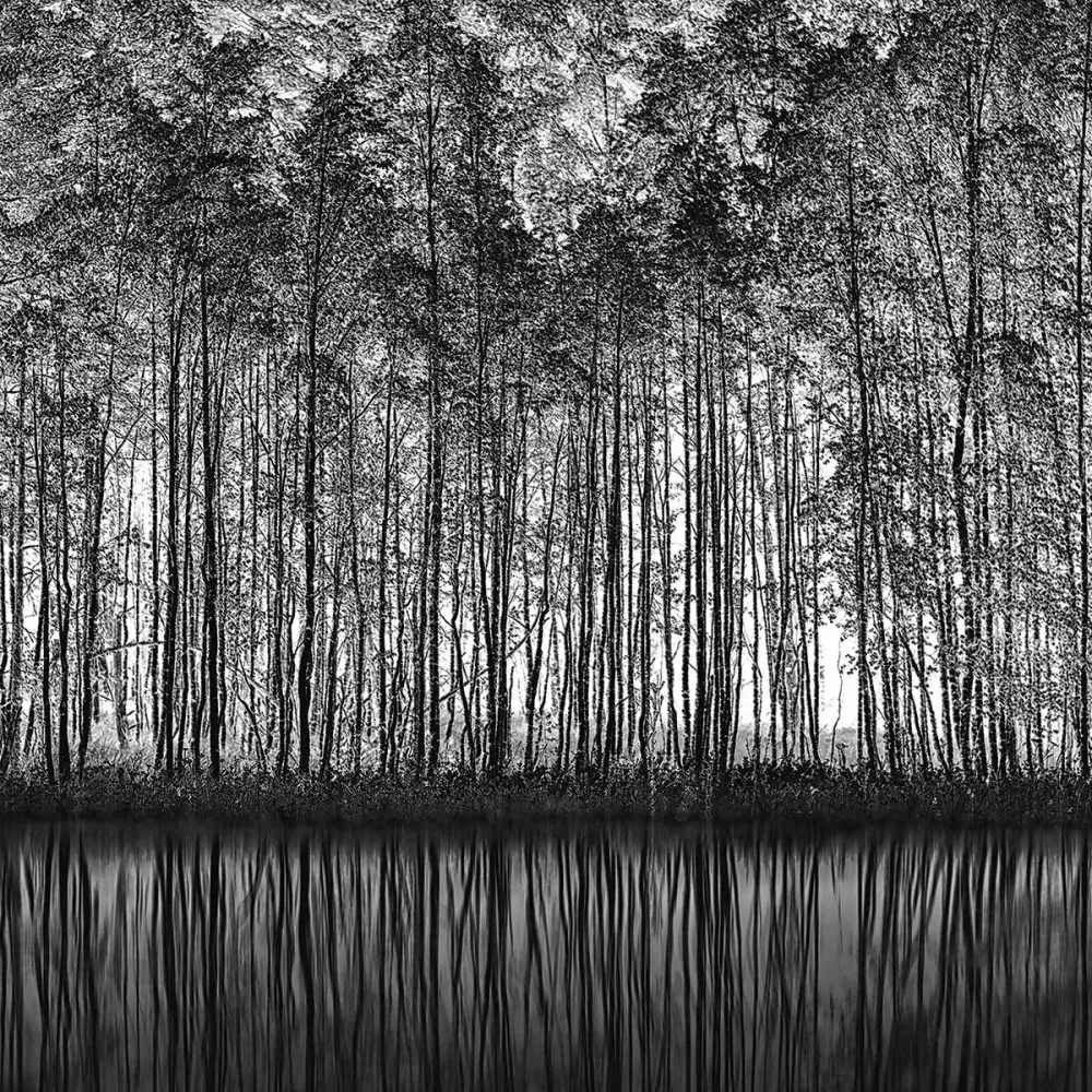 Illustration numéro 3 du produit Tableau nature pointillisme impression sur aluminium 120x80 cm