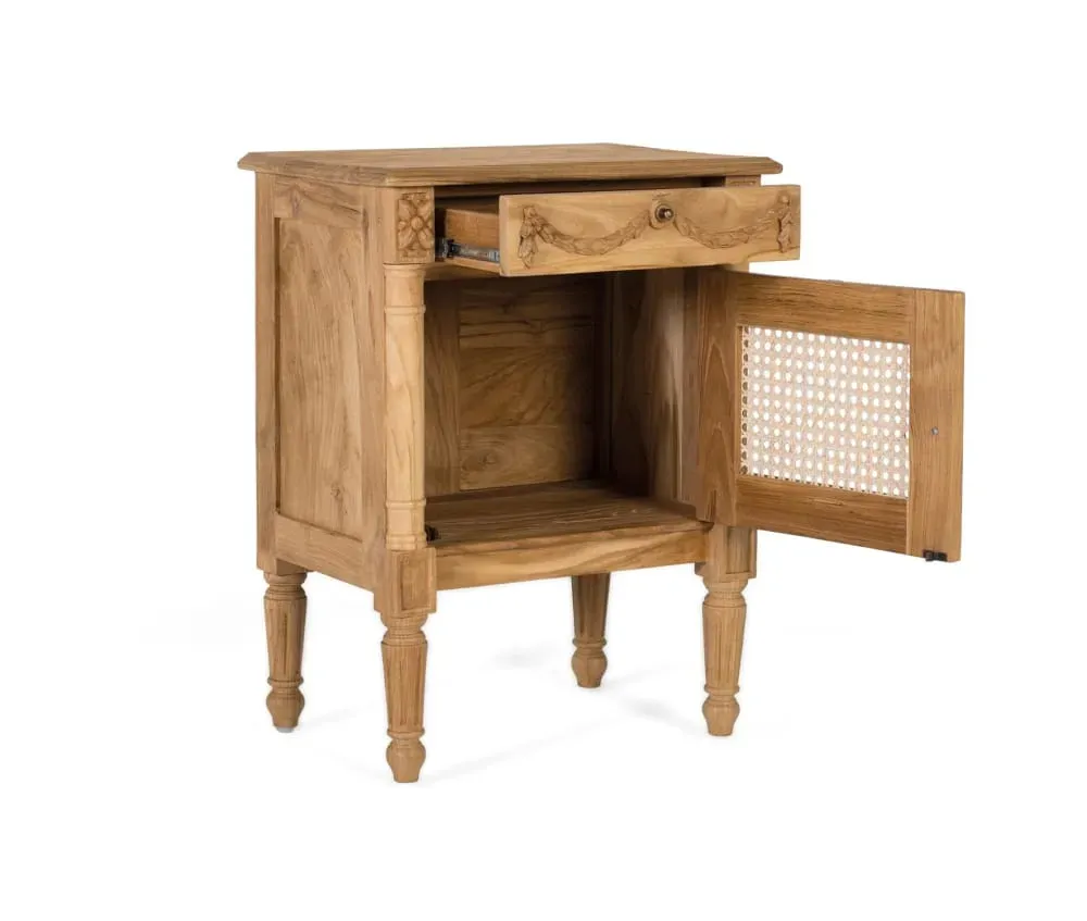 Illustration numéro 3 du produit Table d'appoint en teck massif avec finition naturelle