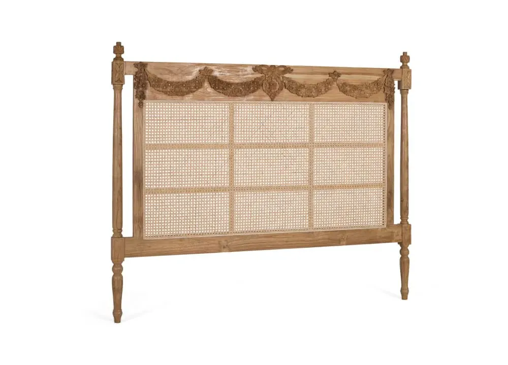 Illustration numéro 3 du produit Tête de lit en teck massif et rotin 174 cm