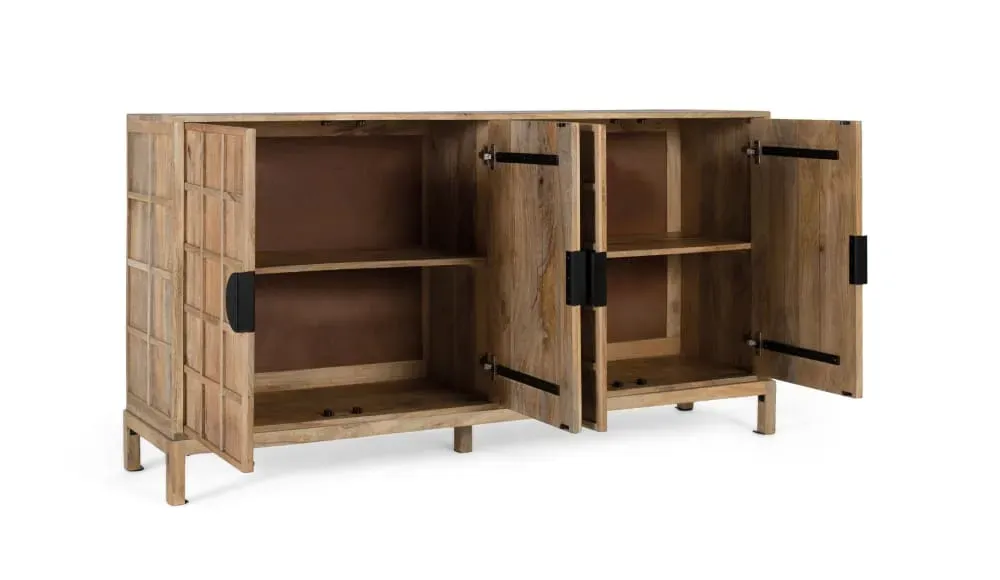 Illustration numéro 3 du produit Buffet à quatre portes en bois de manguier massif 175 cm