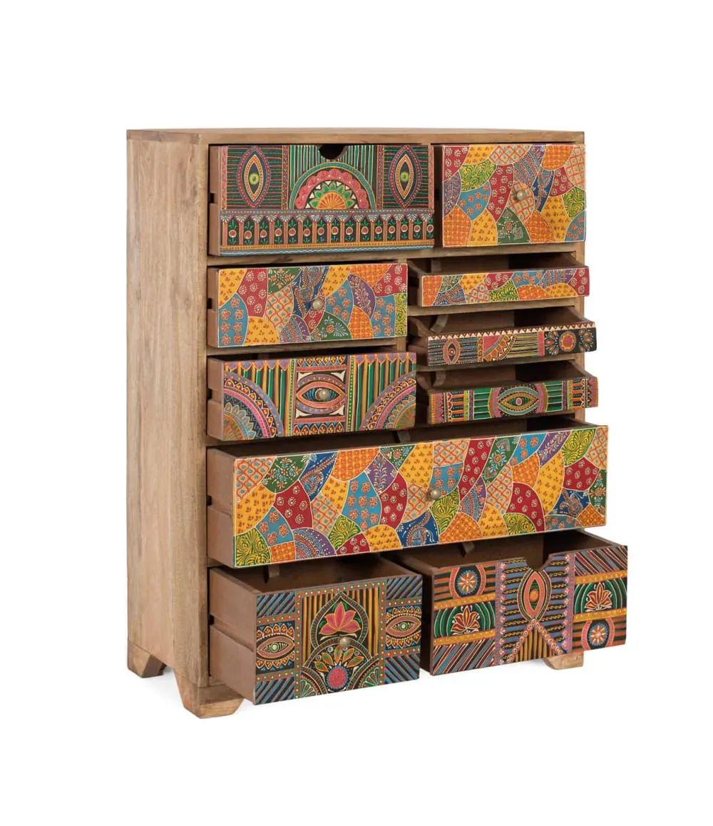 Illustration numéro 3 du produit Buffet haut en bois de manguier massif 90 cm de hauteur