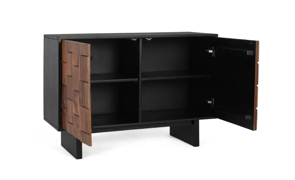 Illustration numéro 3 du produit Buffet à deux portes en bois de sheezam orné de motifs géométriques