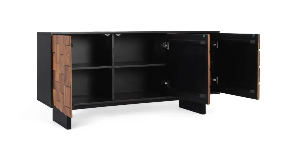 Illustration numéro 3 du produit Buffet en bois de manguier à trois portes 160 cm