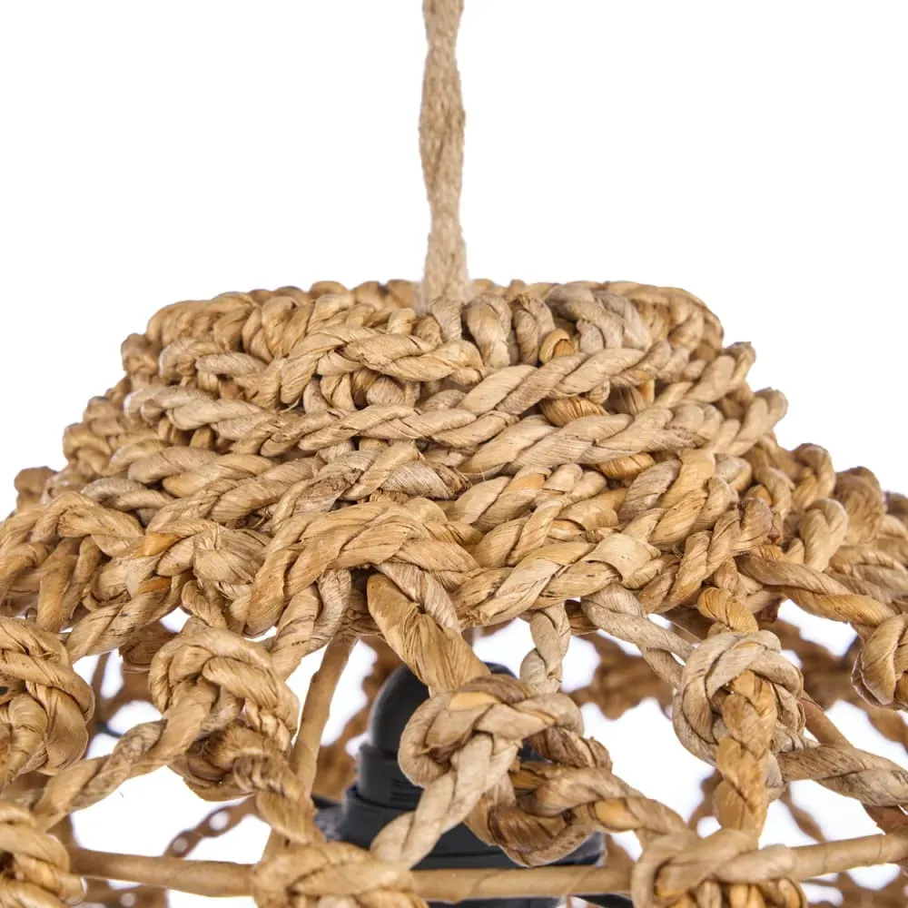 Illustration numéro 3 du produit Suspension Feuille de bananier Marron 35x35x27cm