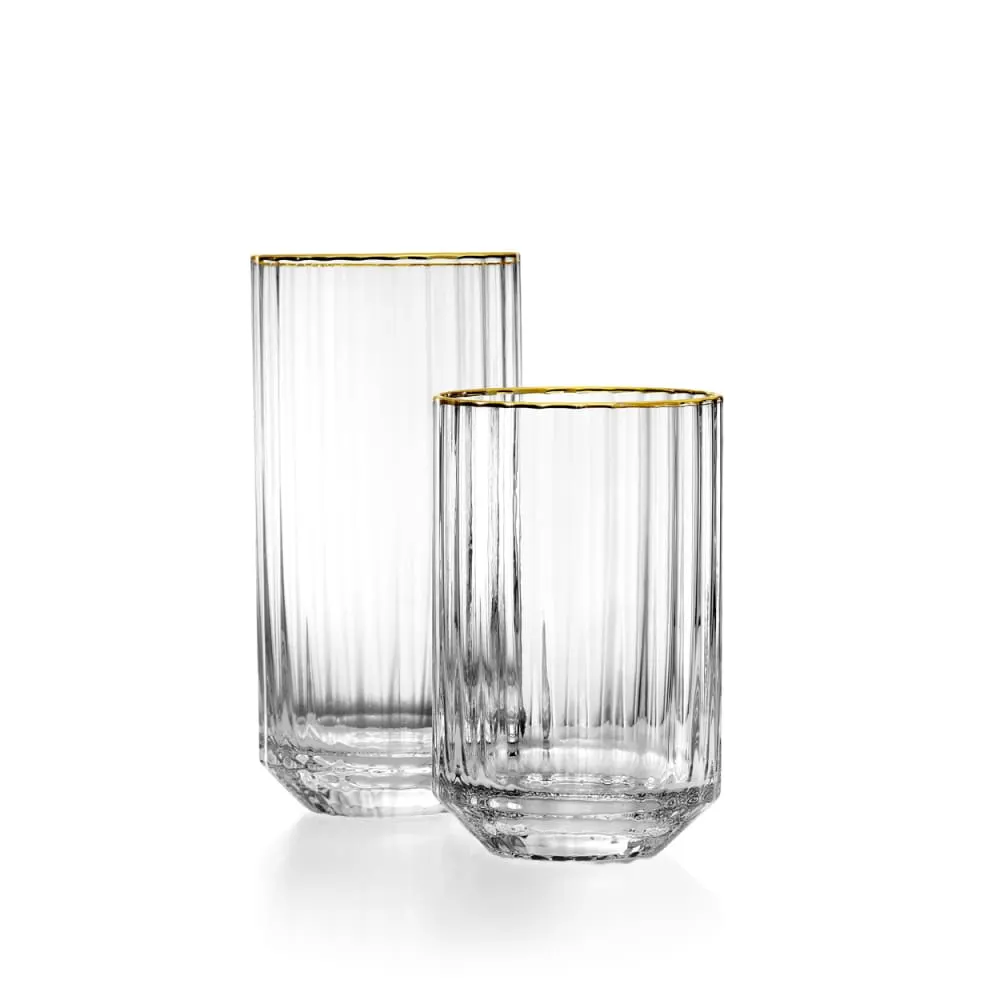 Illustration numéro 3 du produit Verre haut en verre doré 6,7x6,7x14 cm