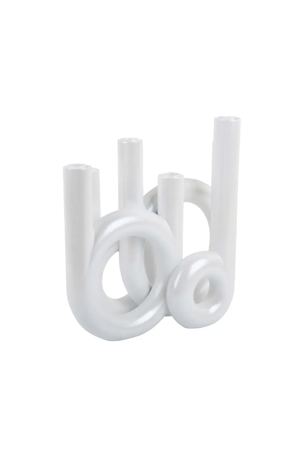 Illustration numéro 3 du produit Bougeoir polyrésine blanc 35x13.5x32.5cm