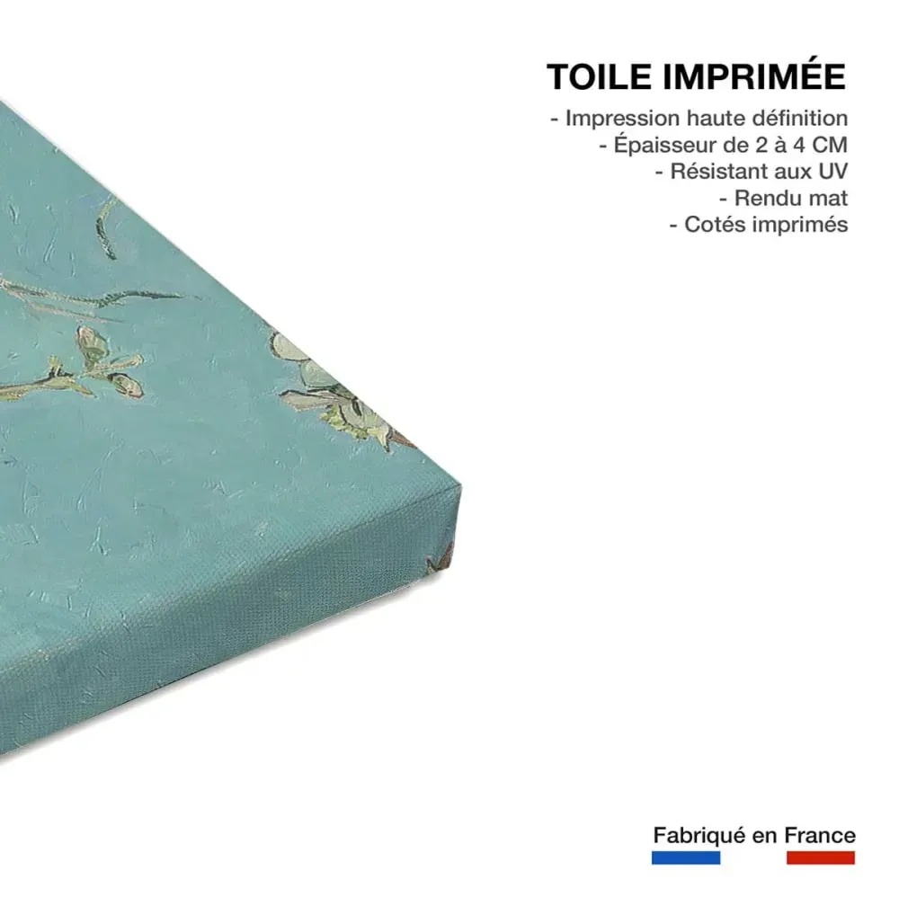 Illustration numéro 3 du produit Tableau vincent van gogh imprimé sur toile 90x60 cm