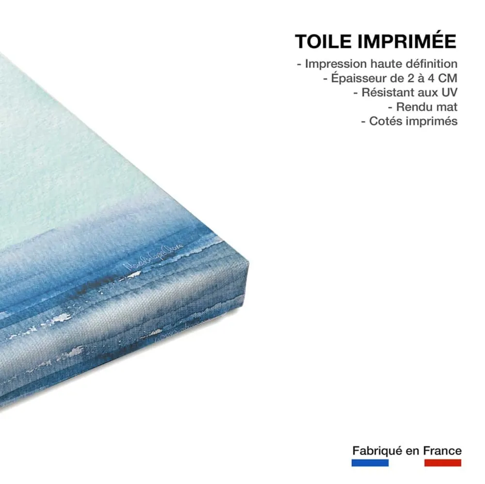 Illustration numéro 3 du produit Tableau contemporain surf et soleil  imprimé sur toile 60x90 cm