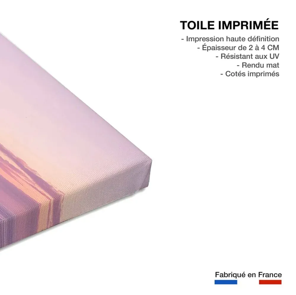 Illustration numéro 3 du produit Tableau coucher de soleil sur la mer imprimé sur toile 90x60 cm
