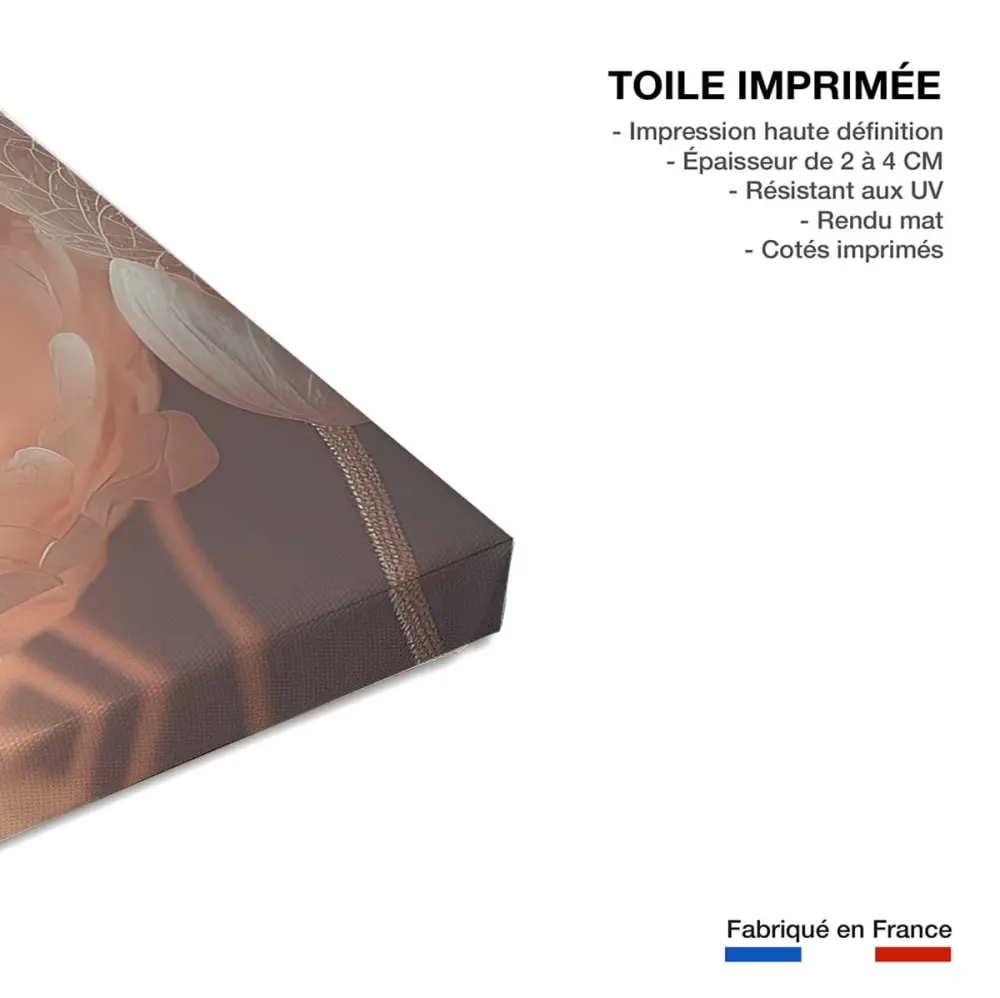 Illustration numéro 3 du produit Tableau floral fleurs lumineuses  imprimé sur toile 60x90 cm
