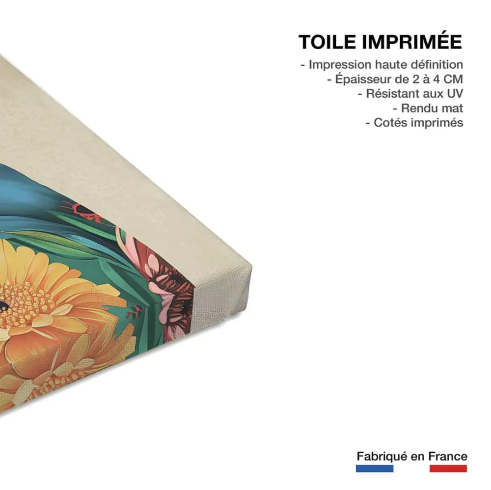 Illustration numéro 3 du produit Tableau fleurs andalouse  imprimé sur toile 60x90 cm