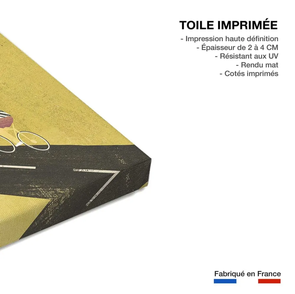 Illustration numéro 3 du produit Tableau vélos cycling home  imprimé sur toile 60x90 cm