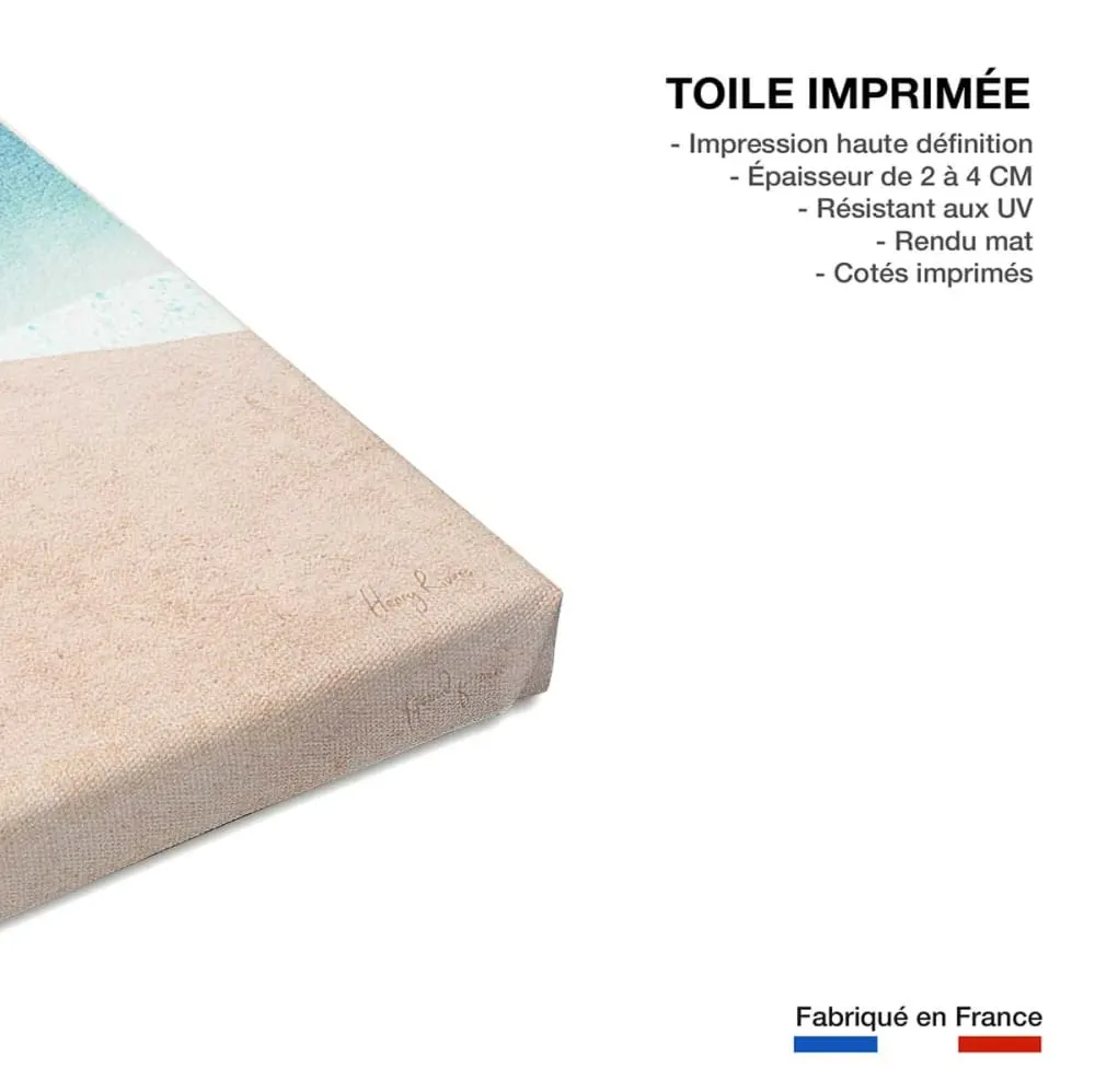 Illustration numéro 3 du produit Tableau surf à la plage rideuse  imprimé sur toile 60x90 cm
