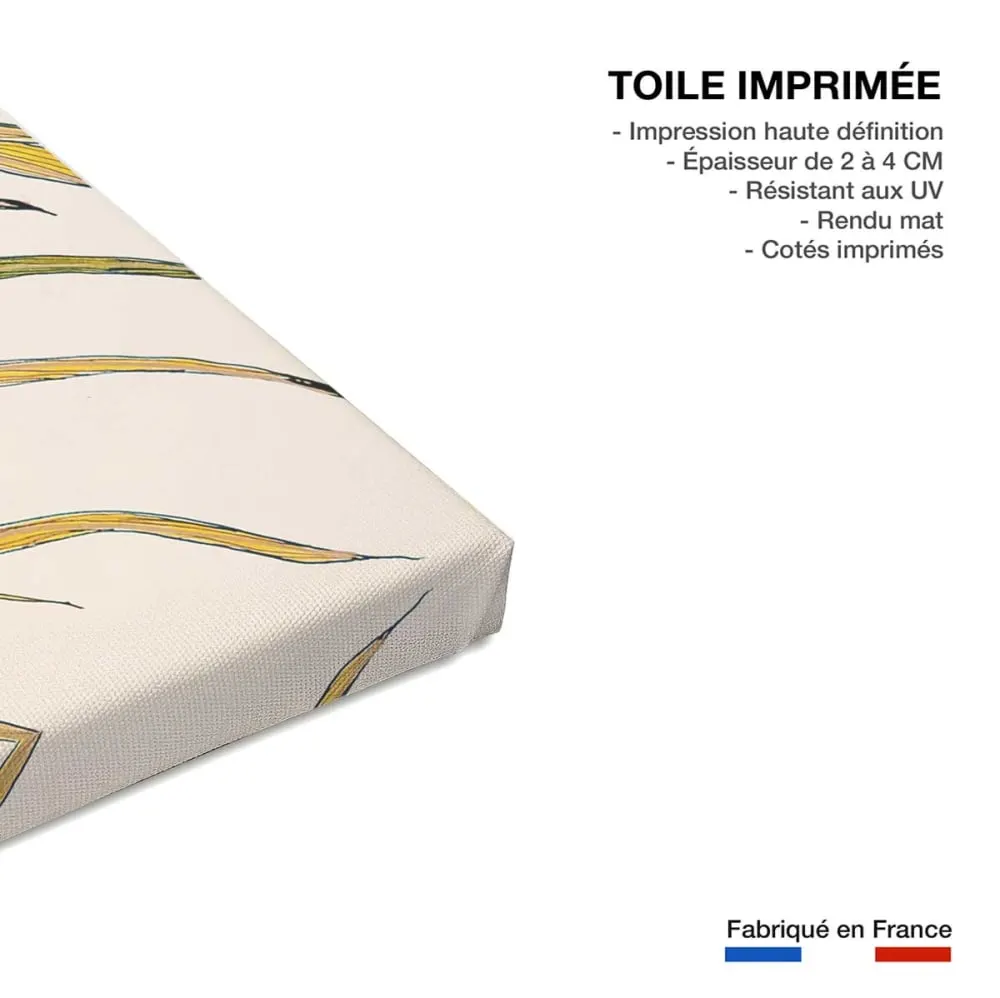 Illustration numéro 3 du produit Tableau peinture fleurs palm color  imprimé sur toile 60x90 cm