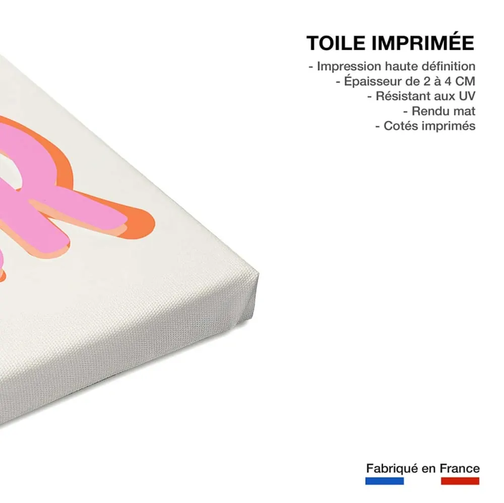 Illustration numéro 3 du produit Tableau minimaliste more amore  imprimé sur toile 60x90 cm
