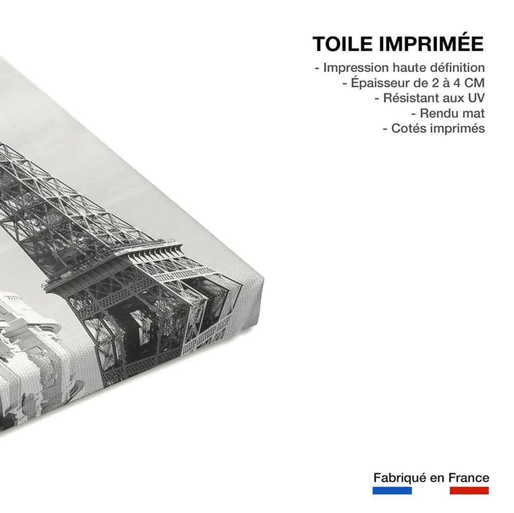 Illustration numéro 3 du produit Tableau vintage paris paris eiffel  imprimé sur toile 60x90 cm