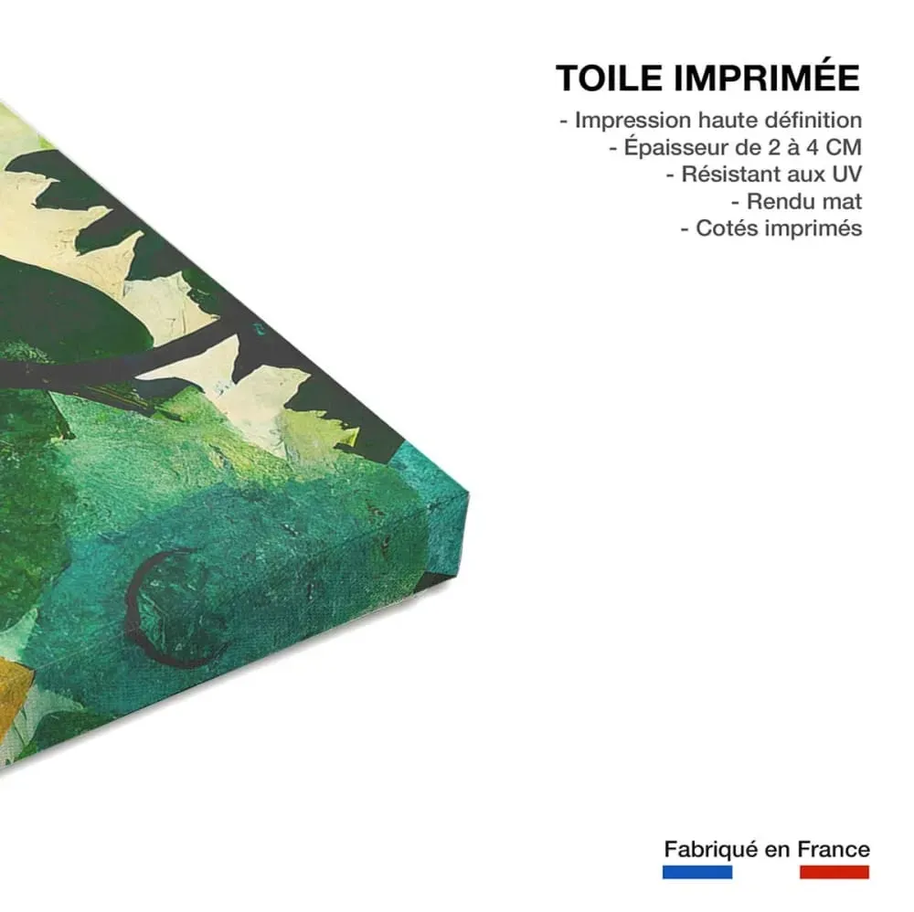 Illustration numéro 3 du produit Tableau jungle bienvenue dans la jungle  imprimé sur toile 90x60 cm