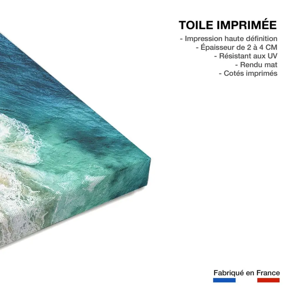 Illustration numéro 3 du produit Tableau mer pur ocean  imprimé sur toile 60x90 cm