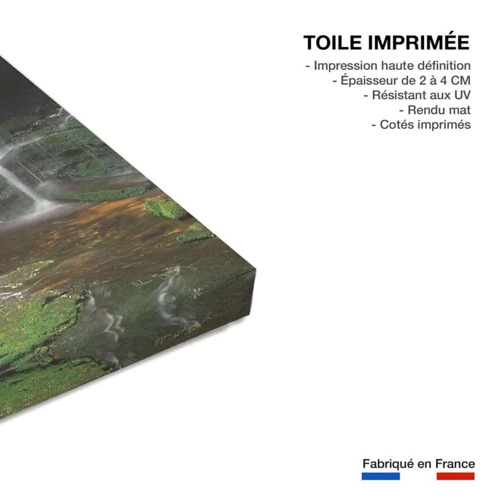 Illustration numéro 3 du produit Tableau cascade chutes d'elakala ouest  imprimé sur toile 60x90 cm