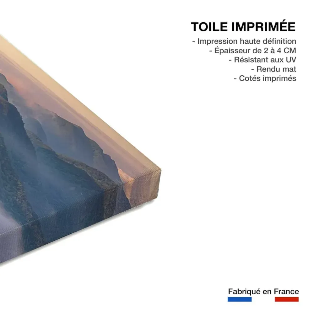 Illustration numéro 3 du produit Tableau paysage sur le rocher  imprimé sur toile 90x60 cm