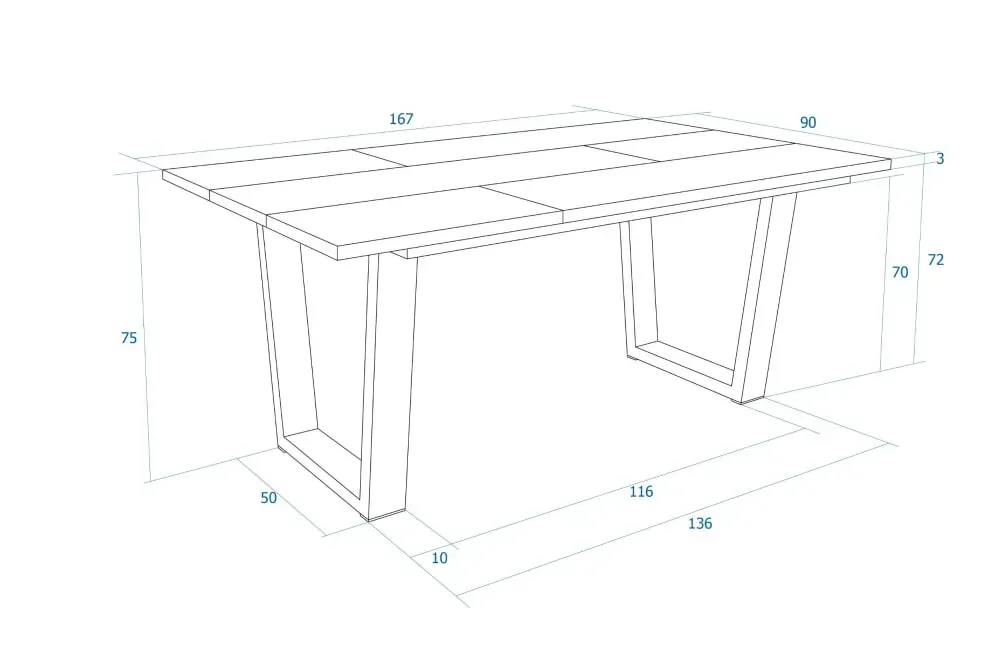 Illustration numéro 3 du produit Table à manger effet bois de chêne foncé 167x90x74cm