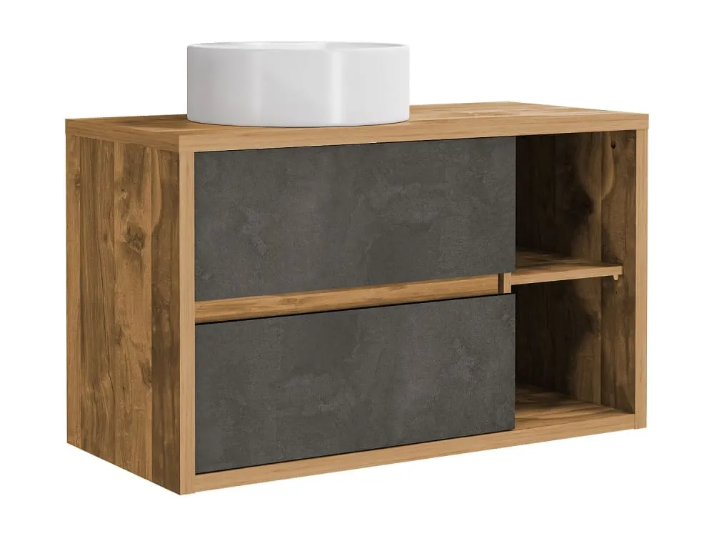 Illustration numéro 3 du produit Meuble simple vasque effet bois