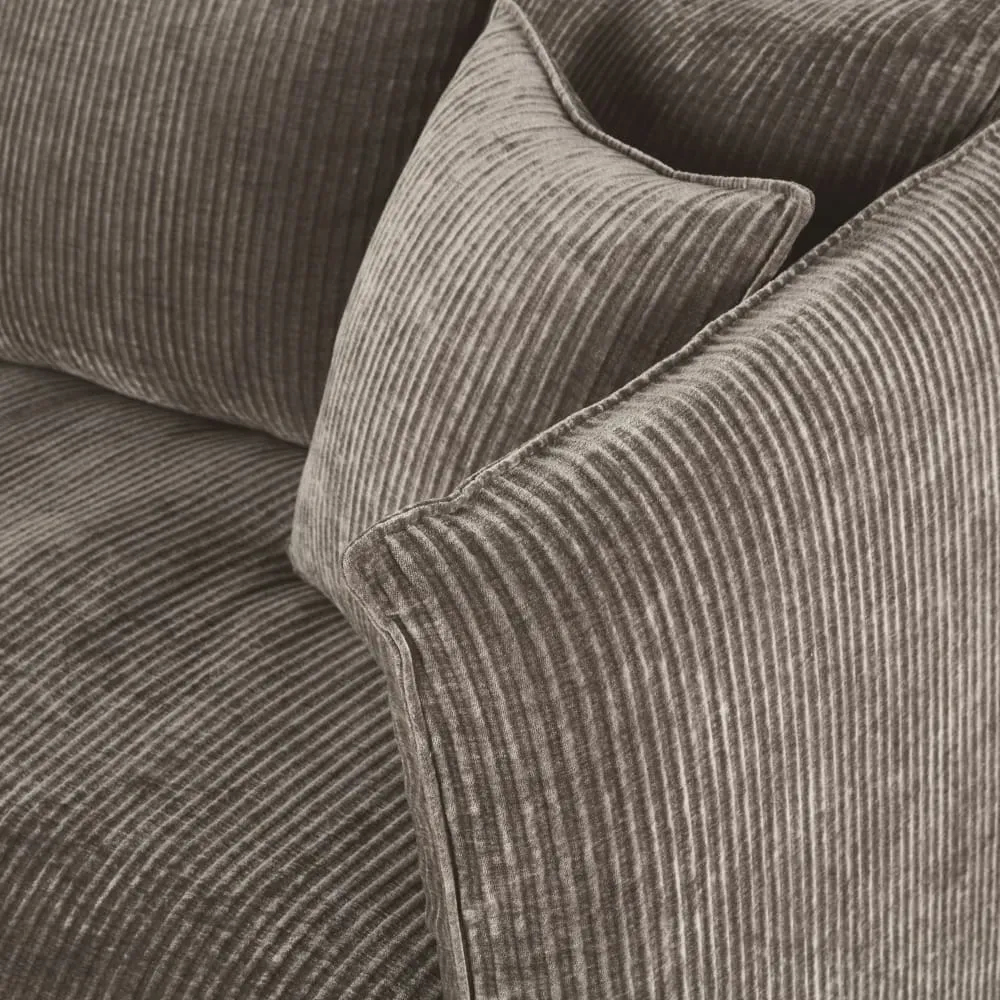 Illustration numéro 3 du produit Canapé 2/3 places en velours côtelé marron écorce