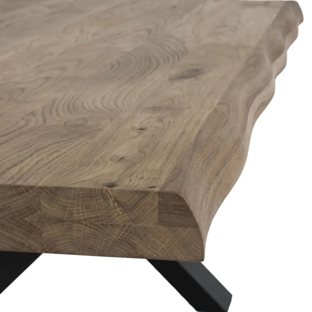 Illustration numéro 3 du produit Table basse en chêne massif fumé 70x120 cm