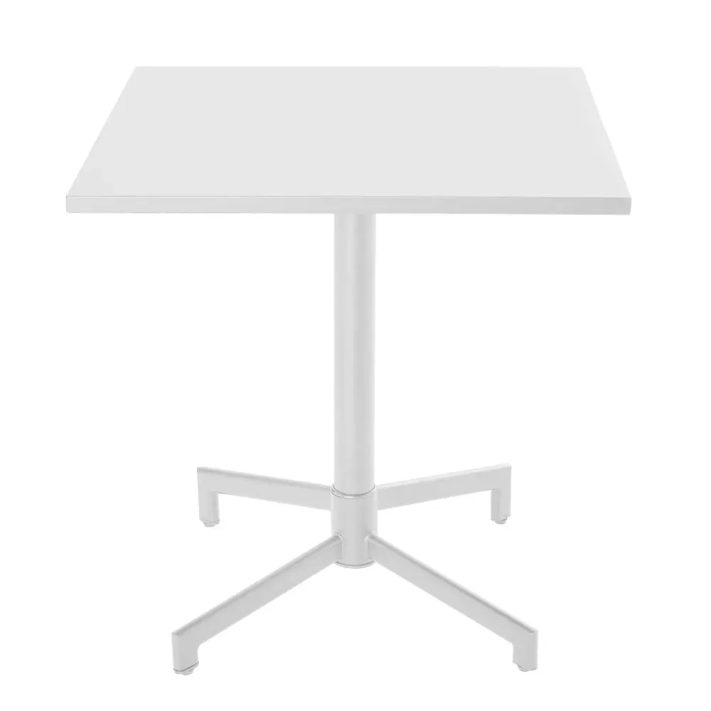 Illustration numéro 3 du produit Ensemble table 70 cm et 2 chaises de jardin en métal blanc