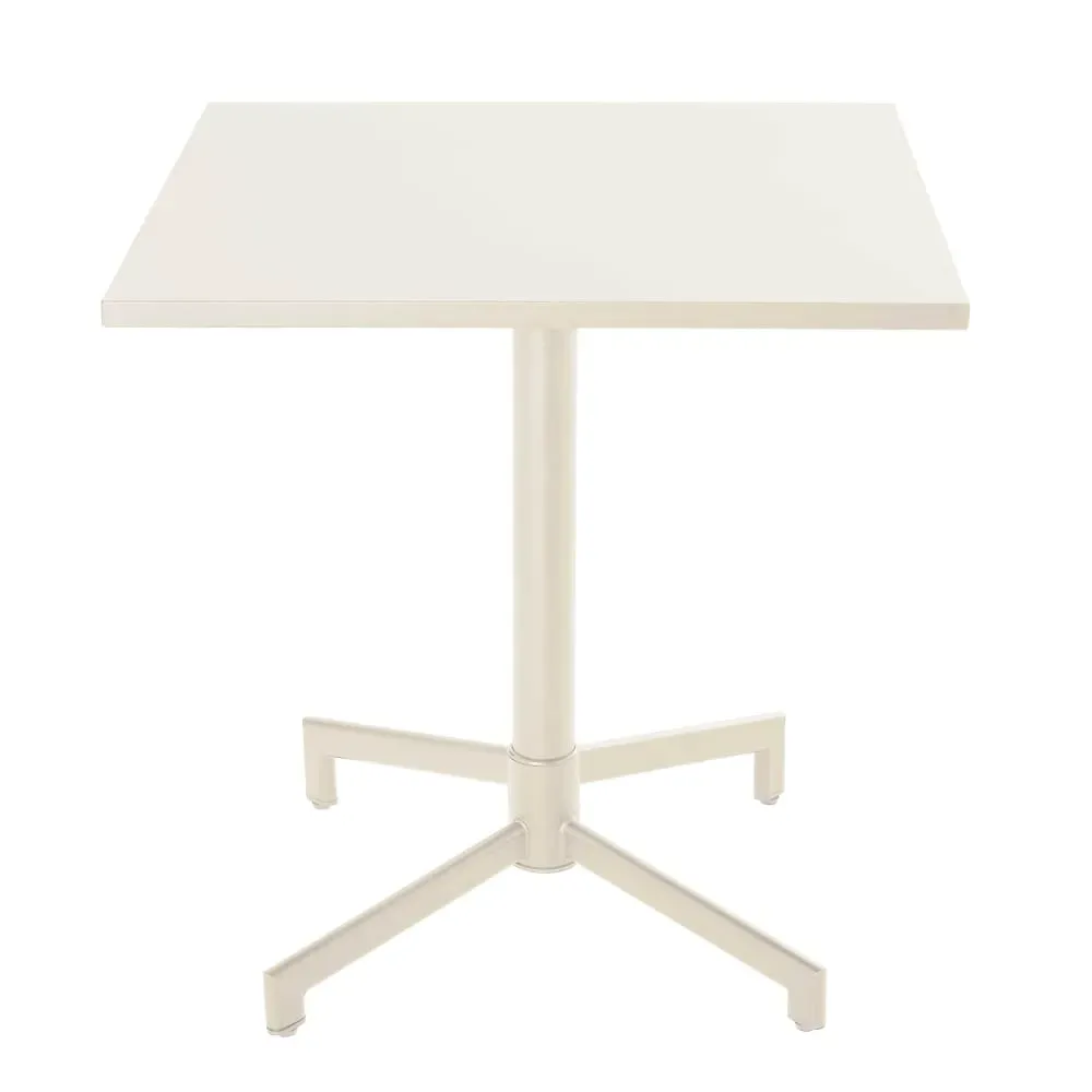 Illustration numéro 3 du produit Ensemble table 70 cm et 2 fauteuils de jardin en métal ivoire