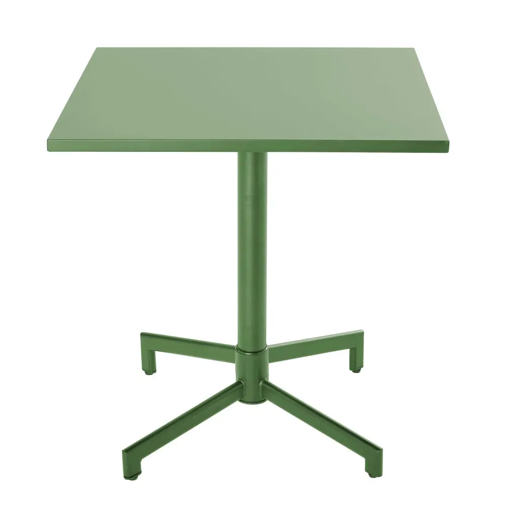Illustration numéro 3 du produit Ensemble table 70 cm et 2 chaises de jardin en métal vert cactus